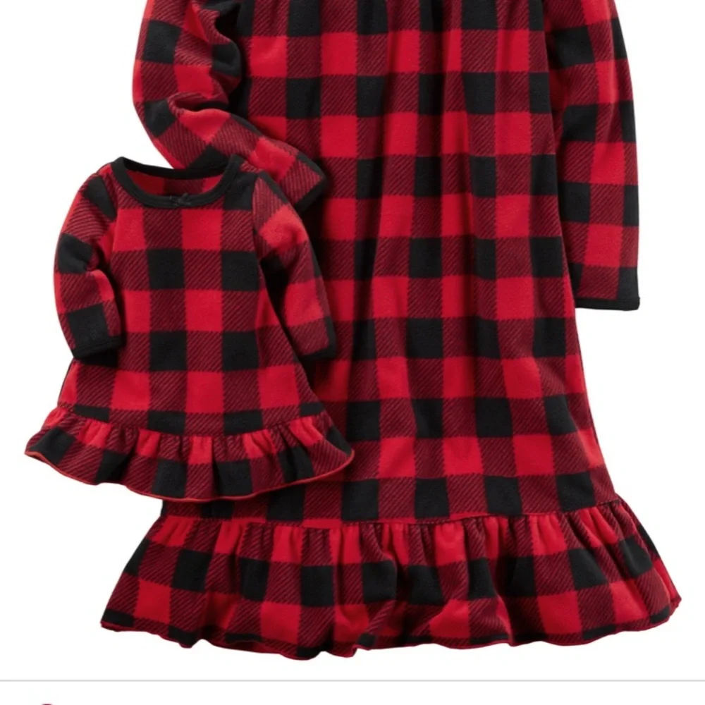 Carter’s Buffalo check girls Christmas dress 14 flannel